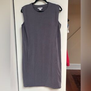 Athleta Gray Sheath Mini Dress Crew Neck Sleeveless